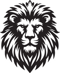 Lion Head Flat color logo Poster White Background