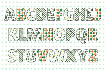 Handcrafted Saint Patrick letters color creative art typographic design