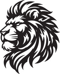 Obraz premium Lion Head Flat color logo Poster White Background