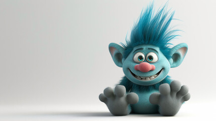 A whimsical and adorable 3D troll character, perfect for adding a touch of playful mischief to any project. With its charming smile and colorful details, this cute troll is guaranteed to cap