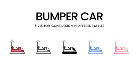 Bumper Car icons. Suitable for Web Page, Mobile App, UI, UX and GUI design.