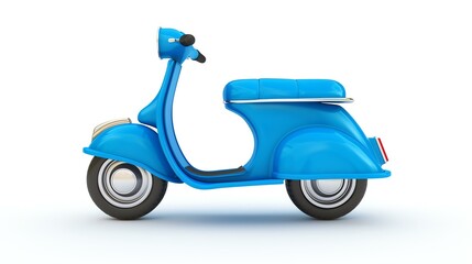 A sleek and modern 3D rendered scooter icon, perfect for depicting urban transportation and freedom. This simple scooter icon stands out with its vibrant colors and clean lines, making it a