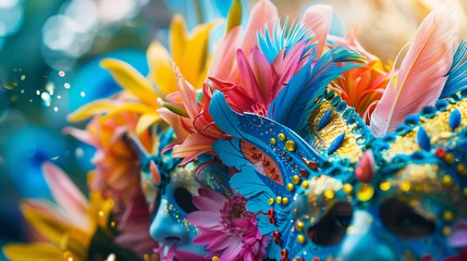Rolgordijnen background with colorful carnival venice mask © deniew