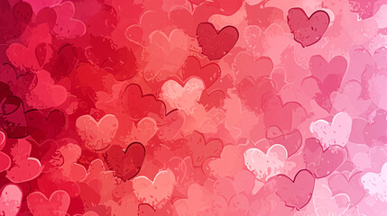 A vibrant and captivating Valentine's Day banner featuring an enchanting seamless pattern of hearts in alluring shades of red and pink. This festive design will add a touch of romance and wa