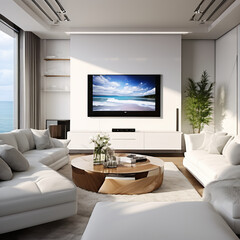 modern living room with tv