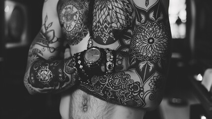 tatuagens padrão preto e branco