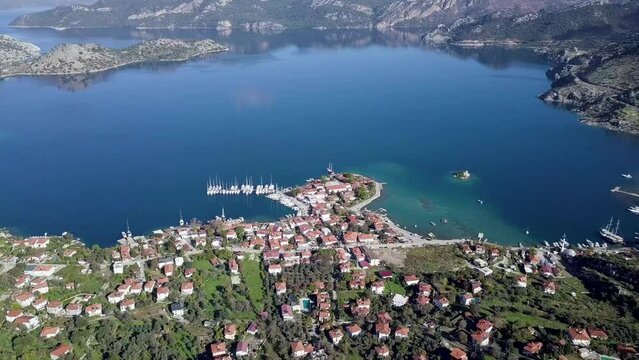 Breathtaking Views: Drone Video of Selimiye City in Marmaris, Turkey