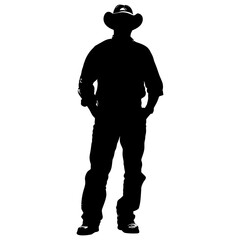 Silhouette farmer black color only full body