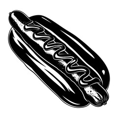 Silhouette hotdog black color only