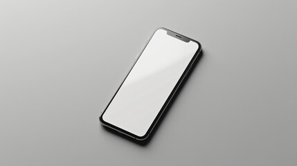 A sleek and modern iPhone mockup showcasing the latest smartphone technology on a sophisticated light grey background. Perfect for showcasing mobile applications, websites, and designs.