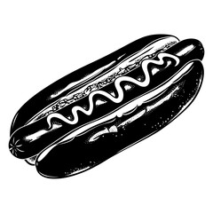 Silhouette hotdog black color only