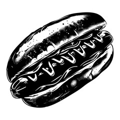 Silhouette hotdog black color only