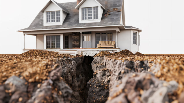 depicting homeowners stressed over structural challenges, such as unexpected load-bearing issues or foundation concerns