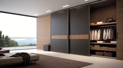 Fototapeta premium Modern and Comfortable Wardrobe With Sliding Door Design Ideas