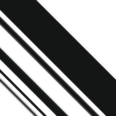 Black and white striped abstract background overlay. Motion effect. PNG graphic illustration with transparent background.