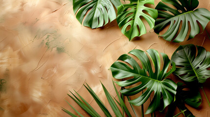 tropical leaves on the table