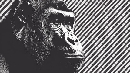 gorila Elementos da moda com efeito de fotocópia retrô para design - obrazy, fototapety, plakaty