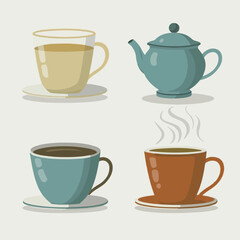 Set of tea illustration