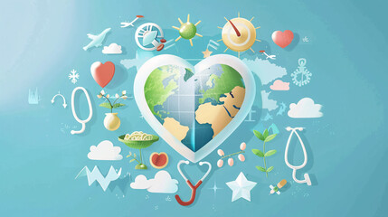 World Health Day heart love planet