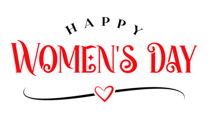 Happy Women's day hand drawn lettering vector illustration.