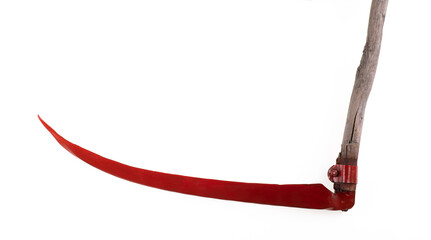 red scythe isolated on white background