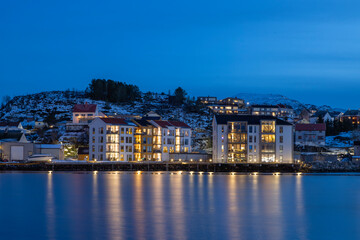 Fototapeta premium View of Kristiansund city by night
