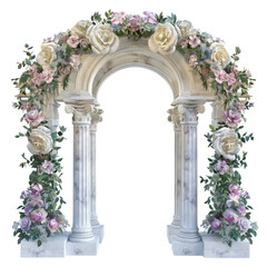 Naklejka premium The wedding arch isolated on a white background with clipping path.
