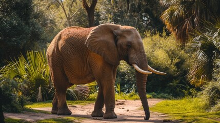 Cute adorable elephant animal on nature's soft lap. In its natural habitat. Generative AI
