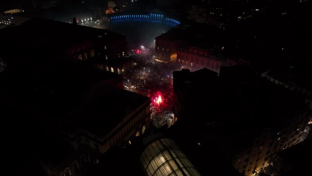 Napoli festa Scudetto - Festeggiamenti Scudetto - Riprese con Drone - Piazza del Plebiscito - 4 Maggio 2023