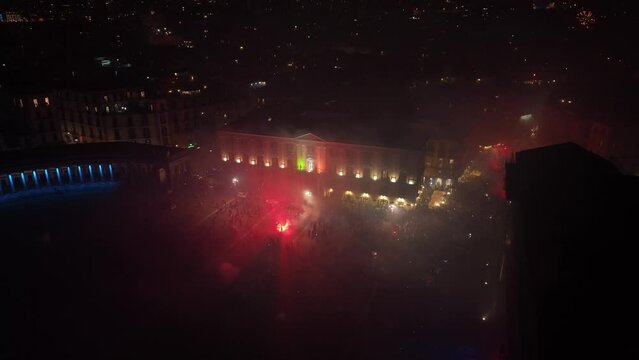 Napoli festa Scudetto - Festeggiamenti Scudetto - Riprese con Drone - Piazza del Plebiscito - 4 Maggio 2023