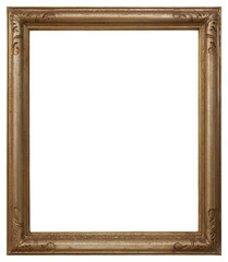 Antique picture frame on a transparent background, in PNG format.