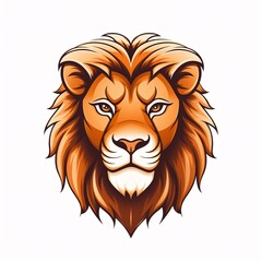 a lion head with a white background