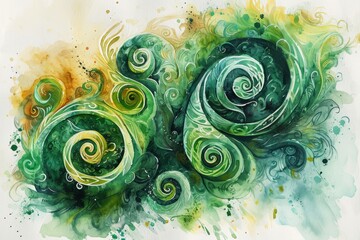 Celtic Spiral Designs illustration. Celtic Spiral Designs banner wallpaper texture. St. Patrick's Day Cards & Greetings. - obrazy, fototapety, plakaty
