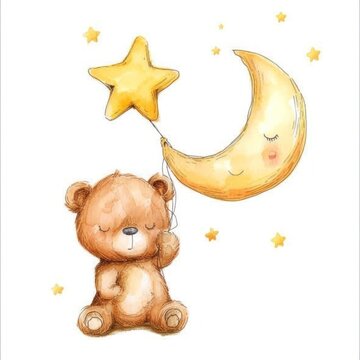 Teddy Bear's Dreamy Moonlight