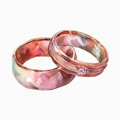 Watercolor Wedding Rings