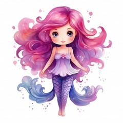 Whimsical Watercolor Mermaid..