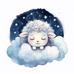 Dreamy Sheep on Cloud