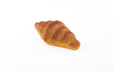 artificial bread croissant isolated on white background