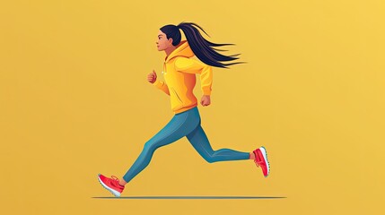 Fototapeta na wymiar flat logo of Vector running woman illustration vector