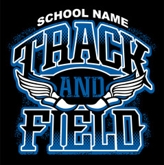 track and field team design with winged foot for school, college or league sports © EarlFergusonClipart