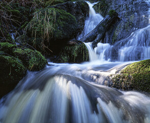 Fototapeta na wymiar waterfall in the mountains,sweden.sverige