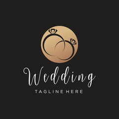 Wedding logo design creative concept with decoration unique style Premium Vector Part 1