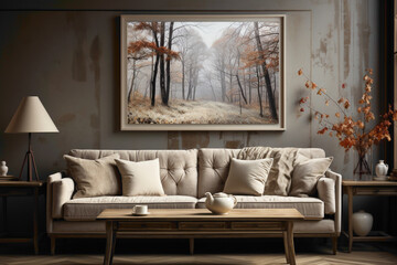 Fototapeta na wymiar Let the art on your walls become a source of inspiration, creating a serene and inviting atmosphere.