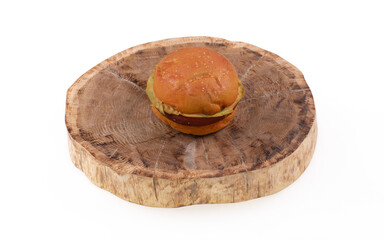 artificial burger isolated on white background