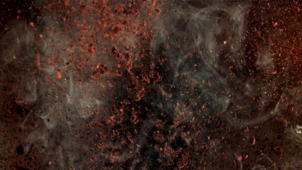 Ground coffee flies up and falls down. Filmed on a high-speed camera at 1000 fps. High quality FullHD footage