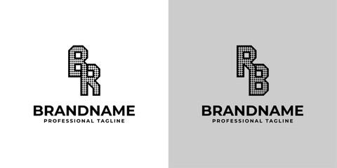 Letters BR and RB Dot Monogram Logo, Suitable for business with BR or RB initials