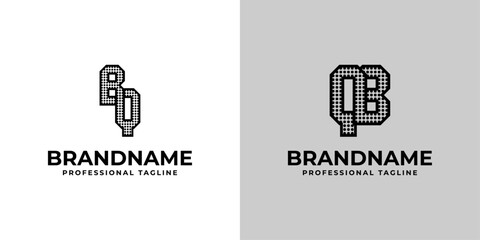 Letters BQ and QB Dot Monogram Logo, Suitable for business with BQ or QB initials