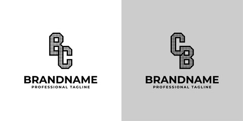Letters BC and CB Dot Monogram Logo, Suitable for business with BC or CB initials