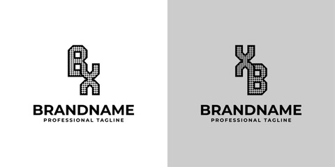 Letters BX and XB Dot Monogram Logo, Suitable for business with BX or XB initials