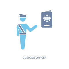 customs officer concept line icon. Simple element illustration. customs officer concept outline symbol design.